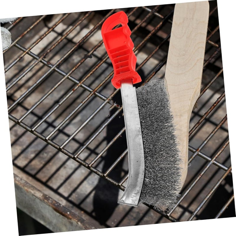 Stainless Steel Wire Brush 2 Pack Heavy Duty Rust Removal Non Slip Grip - Image 3